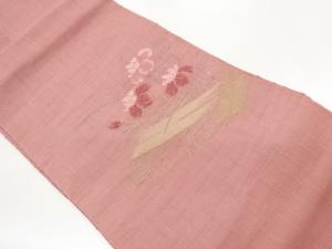 紗紬菖蒲模様織出し名古屋帯